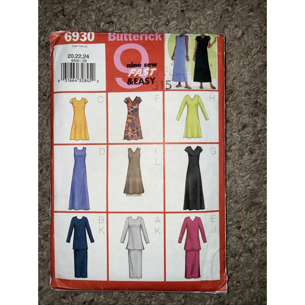 Simplicity Easy Sewing Pattern Dress Skirt Top Suit Set 6930 Womens‎ 20 22 24